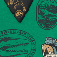 GU「KIDSグラフィックT JURASSIC WORLD」カラー： 55 GREEN　前面アップ