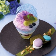 紫陽花 ～葡萄と柚子の和氷菓 焼き菓子添え～