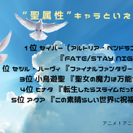 [“聖属性”キャラといえば？]第1位～第5位を一気に見るならコチラ