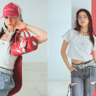 ハローキティ× repipi armario　ギンガムチェックキャミ、マスコットチャーム、ボストンBAG、コンパクトTee