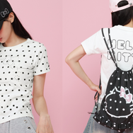 ハローキティ×ALAND　ラインストーンリボンキャップ、ラインストーンチビＴシャツ、ＡロゴＴシャツ、ドットナップサック