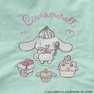 unify × Sanrio characters「シナモロールのリッチな刺繍の2wayショルダーバッグ  SUPK-02C」ミントグリーンの部分アップ