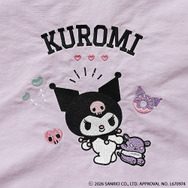 unify × Sanrio characters「クロミが刺繍されたミニポシェット SUPK-03K」ラベンダーの部分アップ