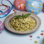 「超かぐや姫！ × andGALLERY Collaboration Cafe」　コラボメニュー「かぐやと彩葉のジェノベーゼパスタ」