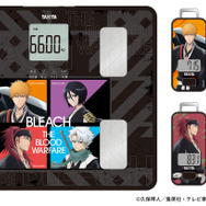 左から通信機能付き音声体組成計、3D センサー搭載歩数計「BLEACH モデル」