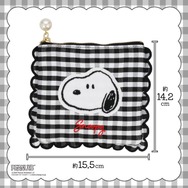 粧美堂【PEANUTS】スヌーピー ギンガムチェックシリーズ 　「ミニポーチ ＜BLACK＞」