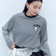 【ポチャッコ】裾ドロストボーダーロングTシャツ