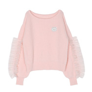 【ちいかわ/dazzlin　specialcollection】フリルスリーブニットプルオーバー