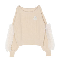 【ちいかわ/dazzlin　specialcollection】フリルスリーブニットプルオーバー