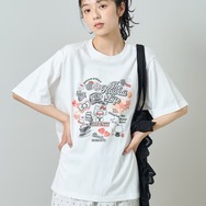 “HELLO KITTY”コラージュ プリントTシャツ　¥5,995 tax in