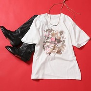 “HELLO KITTY” Giddy Upコラージュ プリントTシャツ　¥5,995 tax in