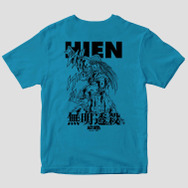 三面拳 飛燕 Tシャツ（バックプリント）（turquoise blue）