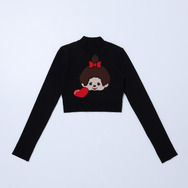 【Monchhichi×EMODA】ジャガードハイネッククロップニット
