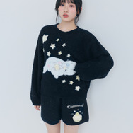 ニットプルオーバー×ニットショートパンツセットアップ