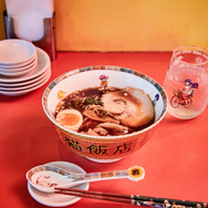 ラーメン鉢、ビールグラス、レンゲ 、滑らない箸