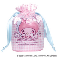 サンリオキャラクターズ　甘えんぼナミダ マチ付き巾着（マイメロディ）