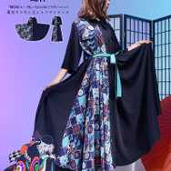 薬売りマキシ丈シャツワンピース
