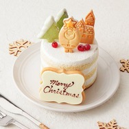 クリスマスのミニチュア風シンプルケーキ 豆乳クリーム 3号