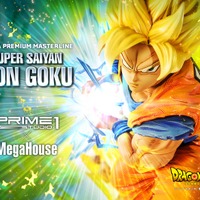 「メガプレミアムマスターライン ドラゴンボールZ 孫悟空（超サイヤ人）」通常版127,000円（税別）DX版155,000円（税別）（C）バードスタジオ／集英社・東映アニメーション（C）バードスタジオ／集英社・東映アニメーション