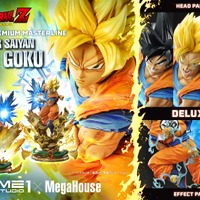 「メガプレミアムマスターライン ドラゴンボールZ 孫悟空（超サイヤ人）」通常版127,000円（税別）DX版155,000円（税別）（C）バードスタジオ／集英社・東映アニメーション（C）バードスタジオ／集英社・東映アニメーション