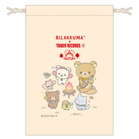 「Rilakkuma × TOWER RECORDSキャンペーン2023」コラボ巾着 2023 770円（税込）（C）2023 San-X Co., Ltd. All Rights Reserved.