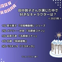 [田中敦子さんが演じた中で一番好きなキャラクターは？ 2023年版]ランキング1位～5位