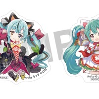 『「初音ミク×招き猫」POP UP STORE』「キャラアニ.com」限定購入特典ステッカー Art by らっす（C）Crypton Future Media, INC. www.piapro.net