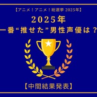 2025年一番“推せた”男性声優は？【中間結果発表】内山昂輝、中村悠一、神谷浩史…今年もメインキャラを複数演じた人気キャストが上位に！
