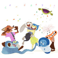 【偉業】「ズートピア２」全世界興収の洋画アニメ歴代1位＆7週連続のNO.1を達成！「インサイド・ヘッド」のみんなもお祝い♪記念アート到着 画像