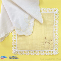 ピカチュウの刺繍ワンポイントが可愛い♪ 上品レースのハンカチが登場！ 26年4月中旬販売 画像