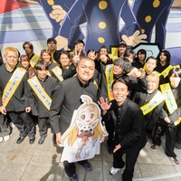 渋谷に“雷警報”発生!? アニメ『サンダー３』放送開始日に渋谷をジャック！学ラン33人が大捜索、カミナリがスペシャルネタ披露