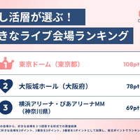 推し活層が選ぶ「好きなライブ会場」はどこだ？ 第2位・「大阪城ホール」1位は…？トップ12が発表！ 画像