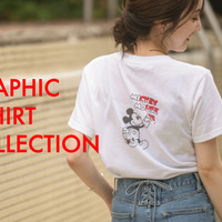 ミッキーマウスを小柄女性のためのサイズ感でTシャツに♪ ヴィンテージライクなデザインが◎ 画像