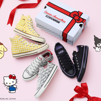 ポムポムプリン＆クロミ＆ハローキティが「CONVERSE」に！耳やベレー帽デザインのアンクルパッチ、ドクロの刺繍、赤いリボンのかかと紐…特別なオールスターが登場☆