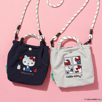 ハローキティの繊細な刺繍がかわいい♪ 完売したミニショルダーバッグが待望の再入荷！ 2WAYで使える上品デザイン