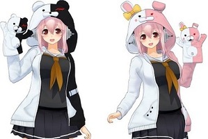 PS3「モット！ソニコミ」と「ダンガンロンパ」のコラボ　話題のアイドルがモノクマ、モノミファッションに 画像