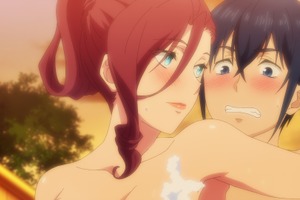 冬アニメ「終末のハーレム」温泉で、女性陣の体を洗うことに!? 第5話先行カット 画像