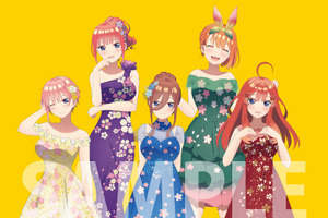 「五等分の花嫁」五つ子が“桜ドレス”に着替えたら――　「タワレコ」ポップアップの描き下ろしイラスト＆先行販売グッズ 画像