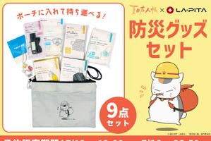 「夏目友人帳」ニャンコ先生と防災しよう！描き下ろしデザインのポーチ入り♪非常時に役立つ「防災グッズセット」 画像