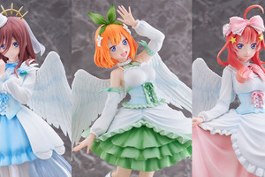 「五等分の花嫁」三玖、四葉、五月が“天使”で降臨♪イメージカラーのリボン＆バラで演出したフィギュア登場 画像