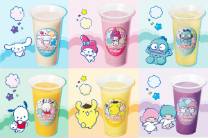 マイメロディ、ハンギョドン、けろけろけろっぴ達がフルーツジュースに♪推しキャラ以外も欲しくなる限定デザインコースターは必見 画像