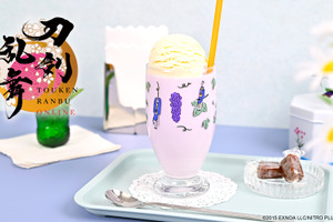 「刀剣乱舞」三日月宗近、髭切＆膝丸らがフルーツとたわむれる姿がかわいい♪ 鬼頭祈コラボの“レトログラス”が登場 画像