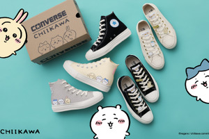 「ちいかわ」×コンバースコラボ第2弾♪ ハチワレ、うさぎの様子がいつもと違う…？左右のデザインにも注目！ 画像