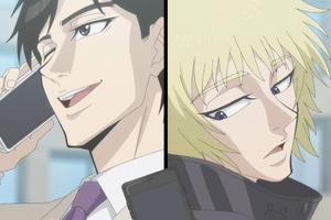 秋アニメ「忍者と極道」意気投合した忍者（CV.小林千晃）と極道（CV.小西克幸）だが、相手は因縁の勢力で…第1話先行カット 画像