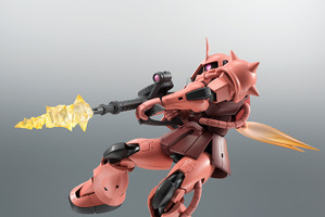 シャアザクのROBOT魂が再販！圧倒的な可動域でシャアキックやショルダータックルを再現可能　武器エフェクトも豪華仕様 画像