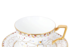 「夏目友人帳」ニャンコ先生と優雅なティータイム♪　ノリタケコラボで豪華なカップ＆ソーサーに☆ 画像