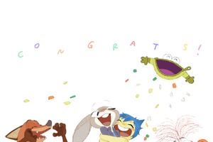 【偉業】「ズートピア２」全世界興収の洋画アニメ歴代1位＆7週連続のNO.1を達成！「インサイド・ヘッド」のみんなもお祝い♪記念アート到着 画像