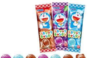 ドラえもんの顔が可愛い♪スティックキャンディーが3つの味で登場！ 画像