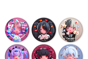 「ニディガ」超てんちゃん、あめちゃんの立体的なちびキャラがクセになる可愛さ♪ 「JEWELYC! COLLECTION」よりアクリルチャームや缶バッジが発売！ 画像