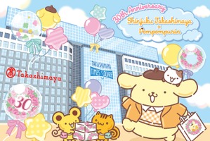 「サンリオ」ポムポムプリンが“新宿タカシマヤ”でお買い物♪ コラボ限定ショッパーはファン必携！30周年記念コラボ企画がスタート【5月8日～】 画像